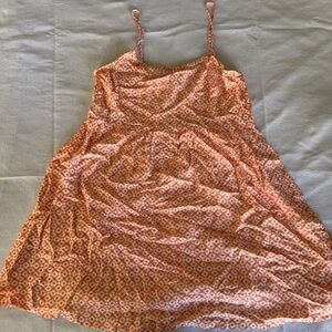 Old Navy Orange Patterned Baby Doll Sun Dress